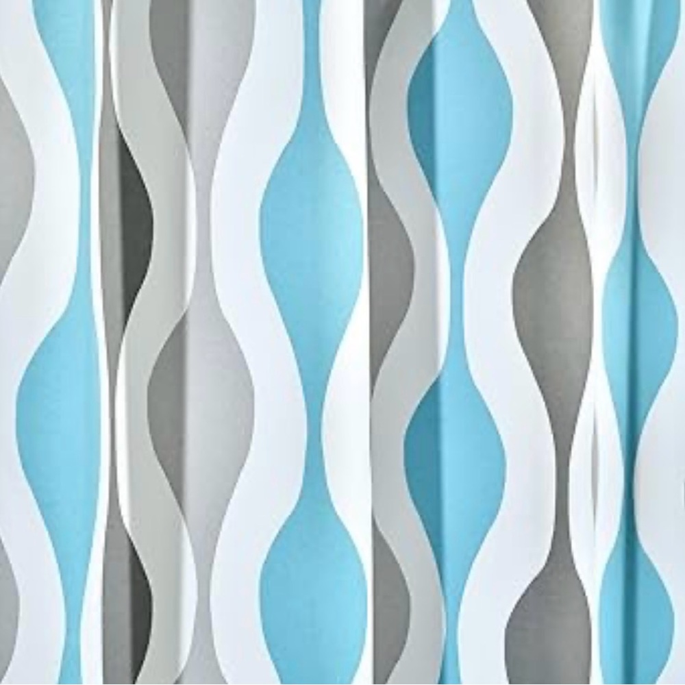 Lush Decor Mid Century Geo Room Darkening Window Curtain Panel Pair 52"W x 84"L - Picture 3 of 6